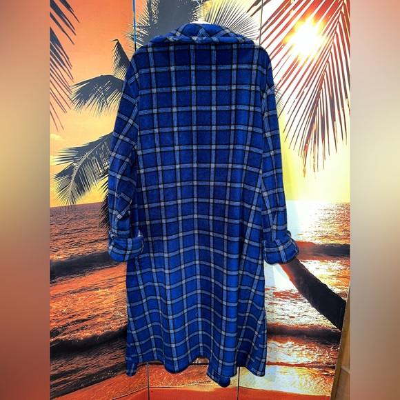 Tommy Bahama Flannel Robe Marlin Logo L/XL Polyester - Picture 7 of 10